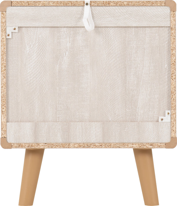 Dixie 2 Drawer Bedside - Dusty Grey/ White