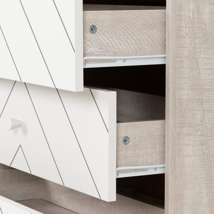 Dixie 3 Drawer Chest - Dusty Grey/ White