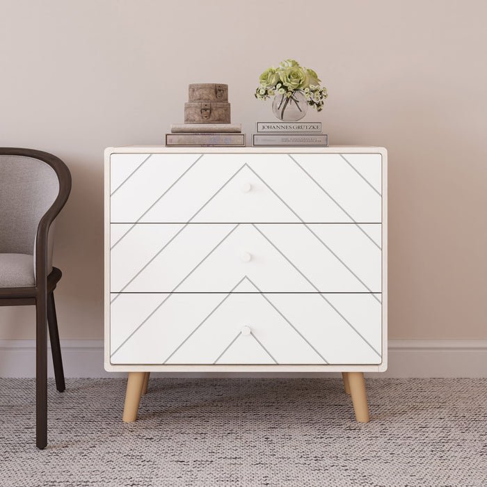 Dixie 3 Drawer Chest - Dusty Grey/ White