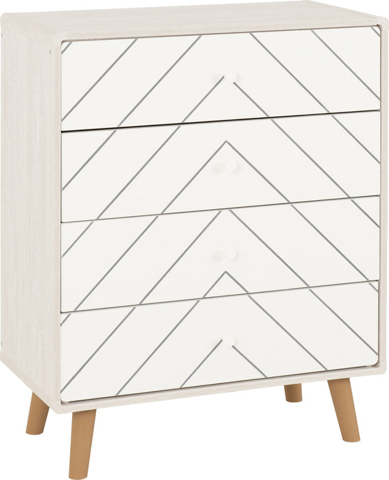 Dixie 4 Drawer Chest - Dusty Grey/ White