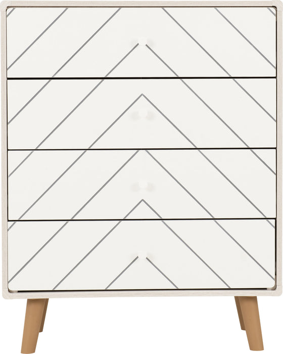 Dixie 4 Drawer Chest - Dusty Grey/ White