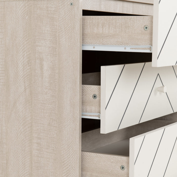 Dixie 4 Drawer Chest - Dusty Grey/ White