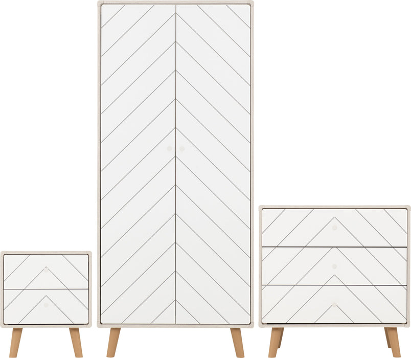 Dixie Trio Bedroom Set - Dusty Grey/ White