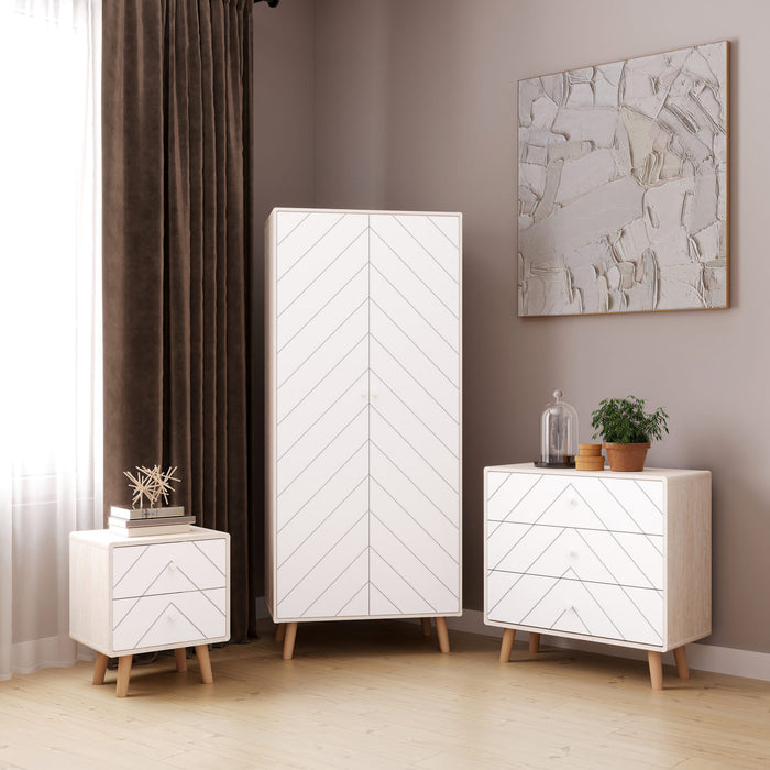 Dixie Trio Bedroom Set - Dusty Grey/ White