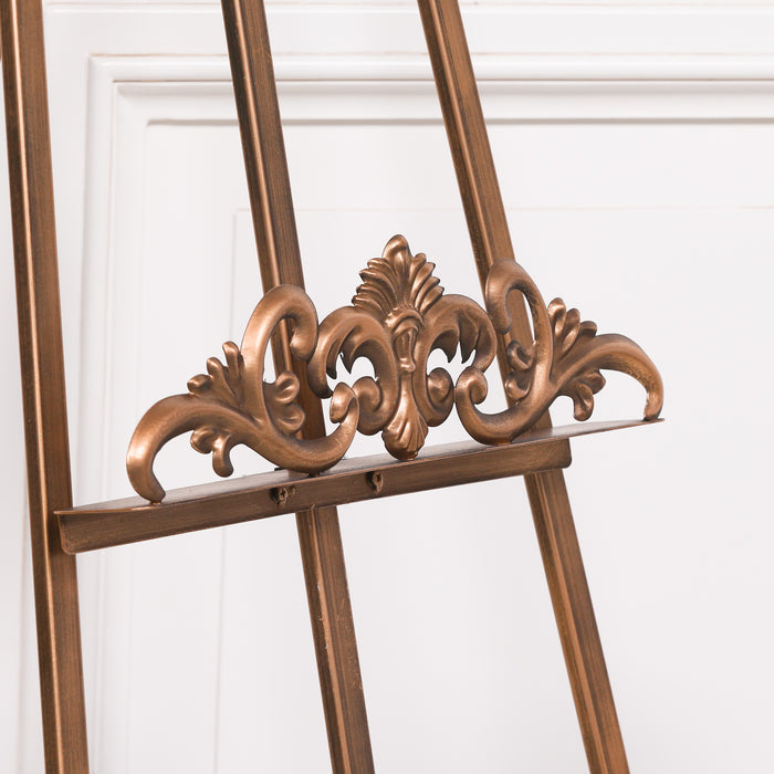 Vintage style metal easel in antiqued gold finish