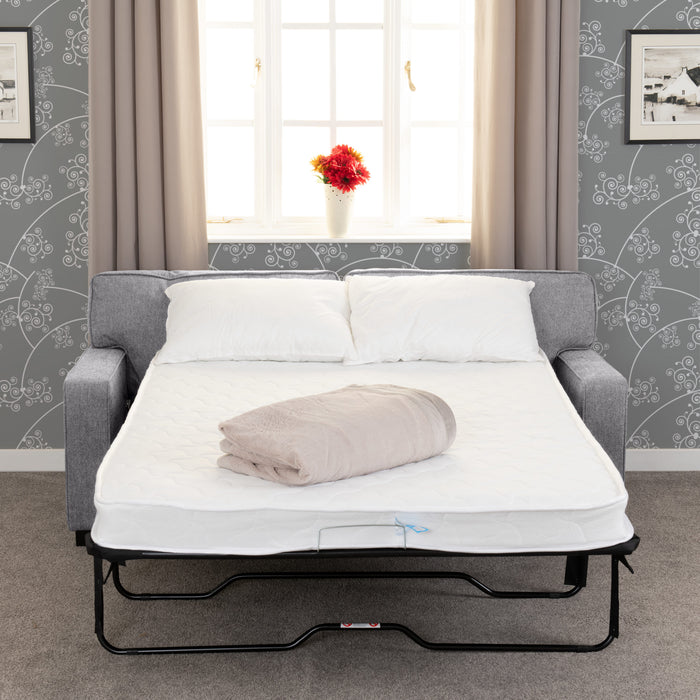 Eton Sofa Bed, Light Grey Fabric with Mattress