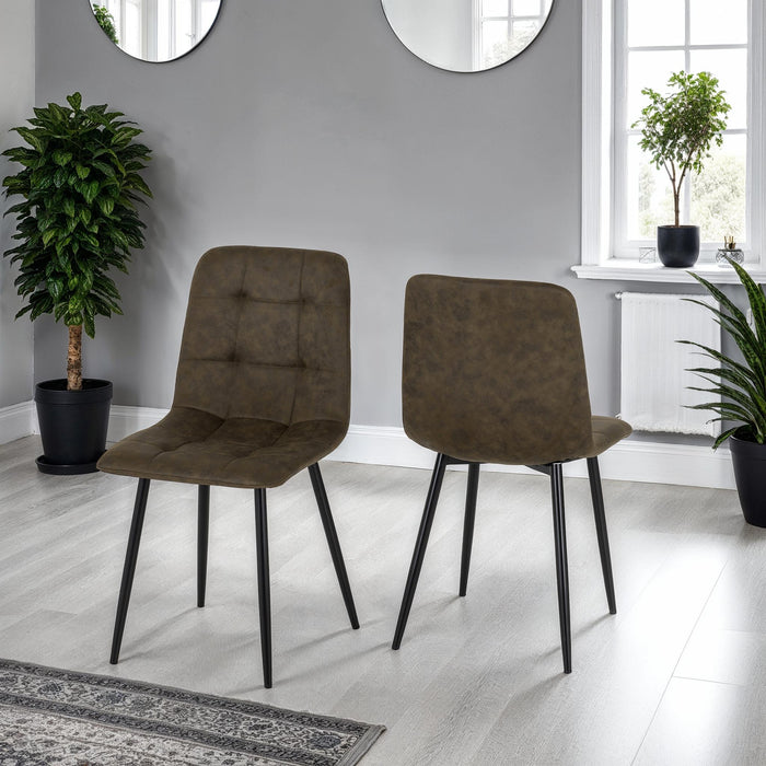 fenton olive green suide fabric chair x 2