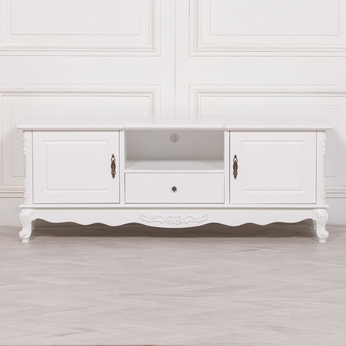 French White Large Cabinet TV Unit