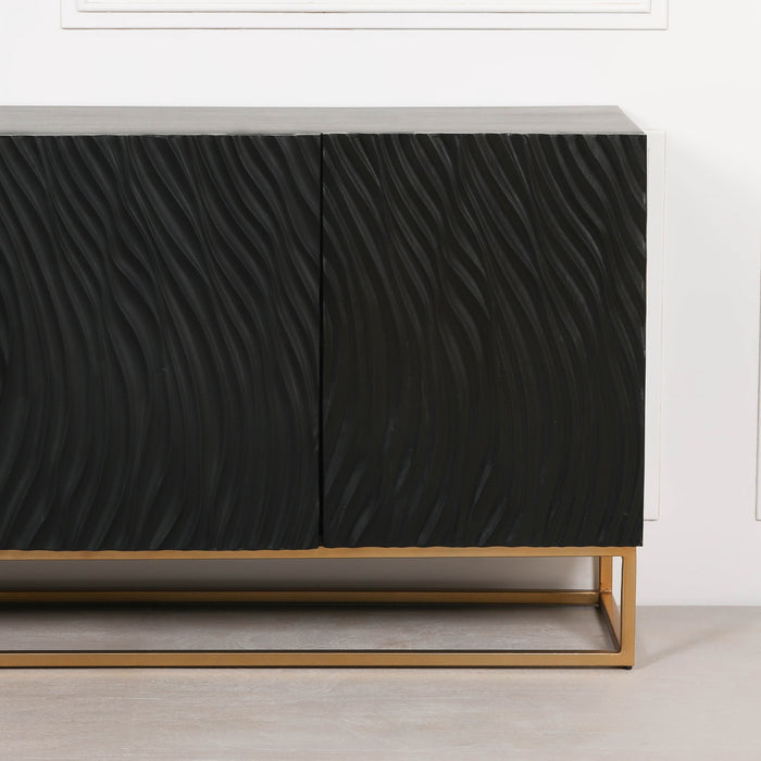 Ripples Black Painted Sideboard
