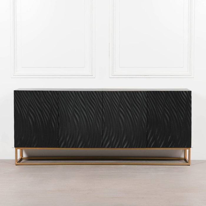 Ripples Black Painted Sideboard