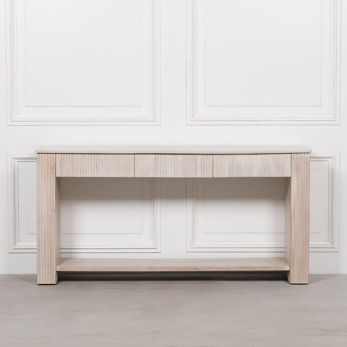Blanche Acacia Fluted Console Table