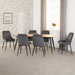 hamilton avery large dining with with 6 grey velvet chairs 