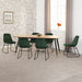 hamilton lukas large dining set with emerald green chairs