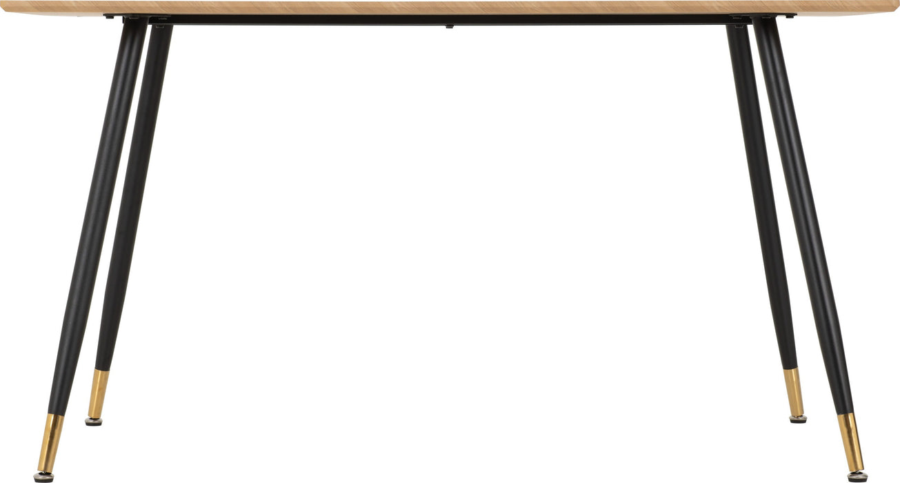 oak dining table black and gold