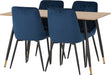 hamilton oak table avery blue velvet chairs