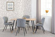 hamilton medium oak table and grey quebec chairs