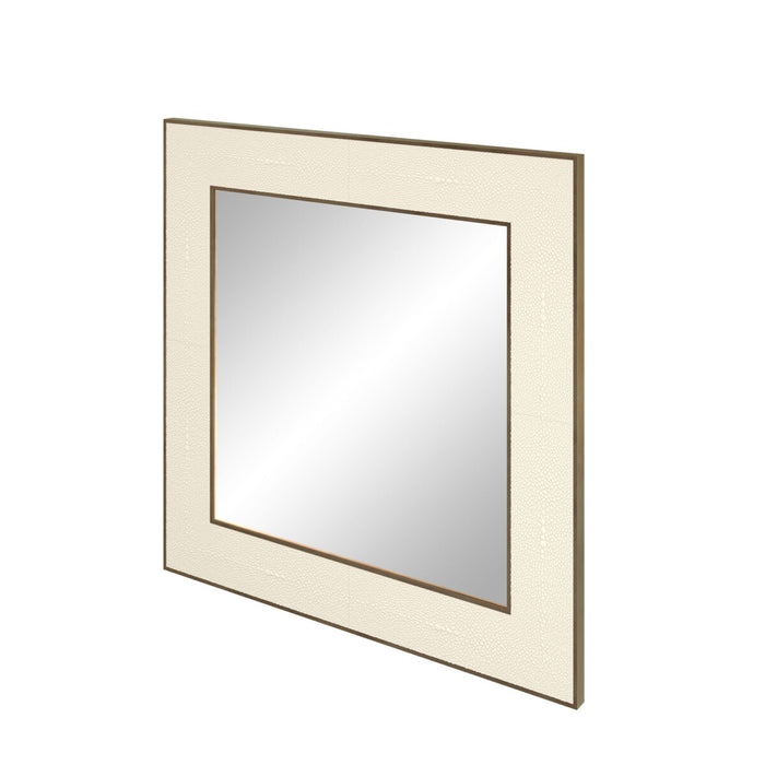 Hampton Mirror | Small Square | Ivory Shagreen-Cheshire Furniture Outlet