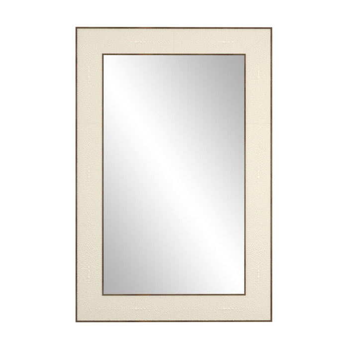 Hampton Mirror | Small Rectangular | Ivory Shagreen-Cheshire Furniture Outlet