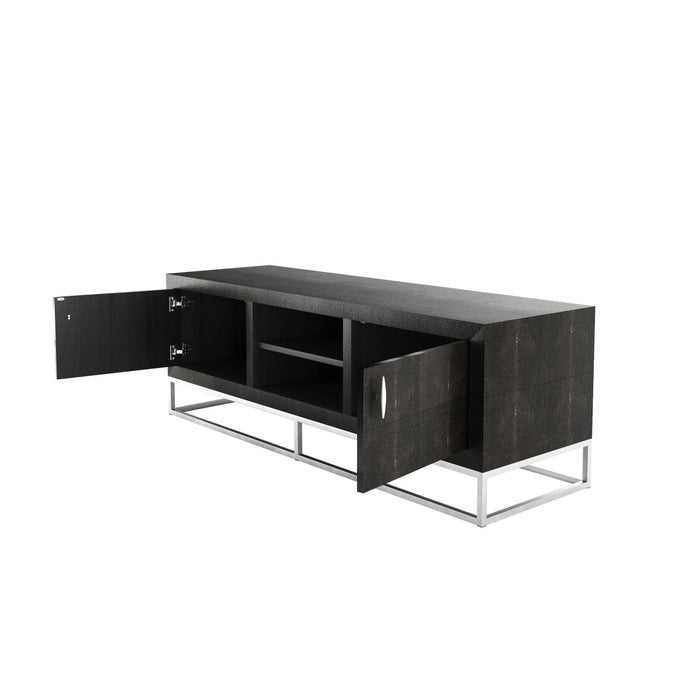 Hampton TV Unit | Black Shagreen-Cheshire Furniture Outlet
