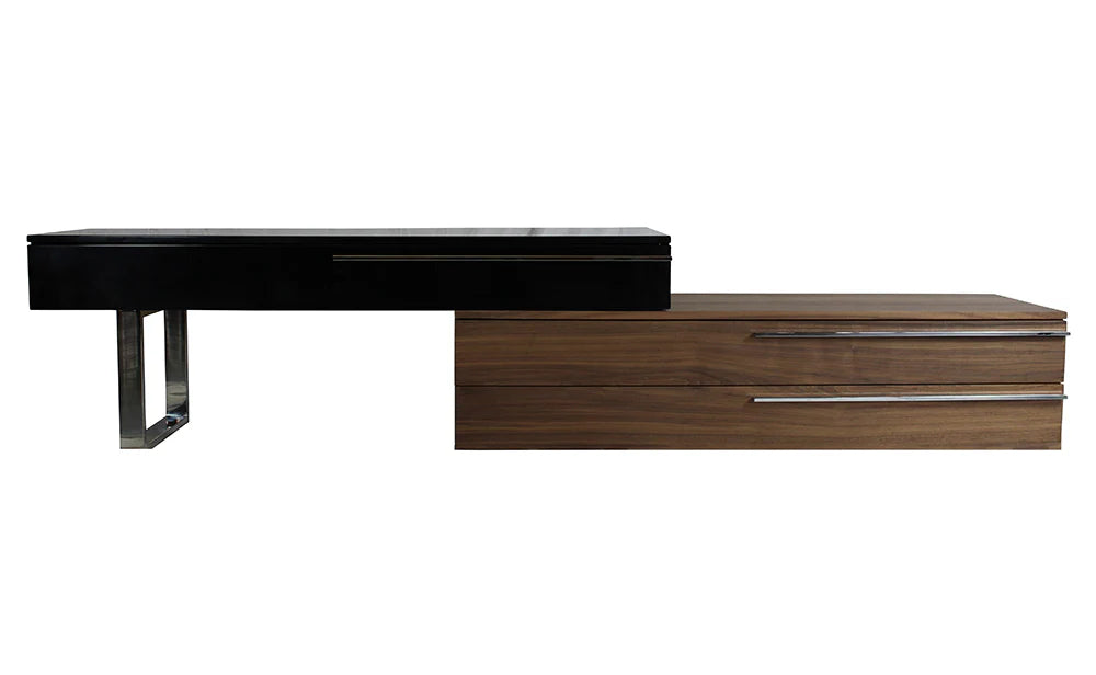 Alexis TV Unit - Black & Walnut-Cheshire Furniture Outlet