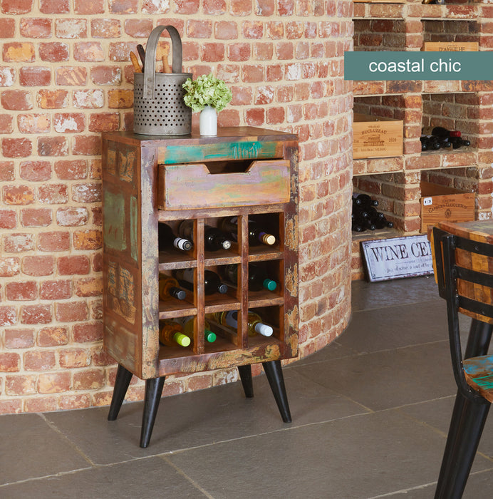 Coastal Chic Wine Rack Lamp Table