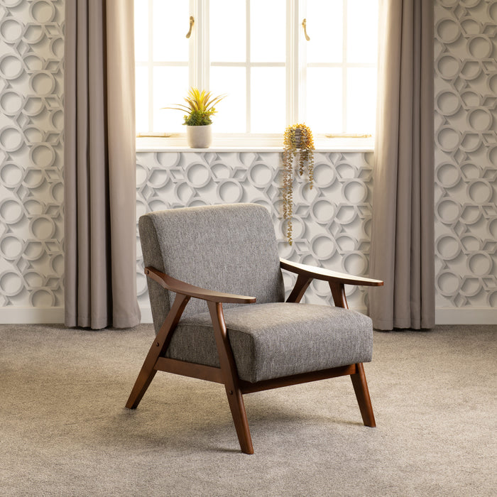 Kendra Upholstered Accent Chair, Soft Grey Fabric