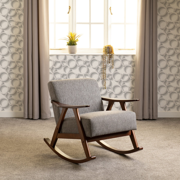 Kendra Rocking Chair, Soft Grey Fabric