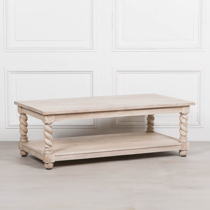 Acacia Twist Column Coffee Table