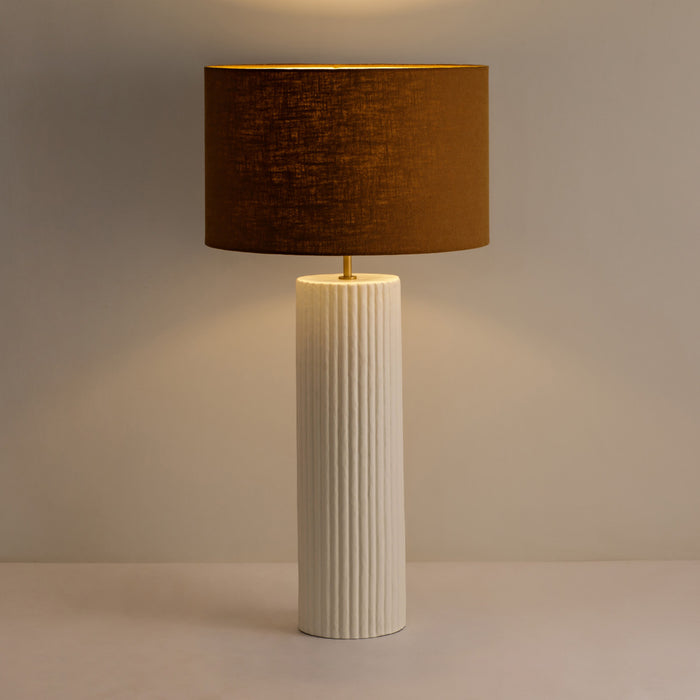 Lamp – Large Ribbed Gesso-Cheshire Furniture Outlet