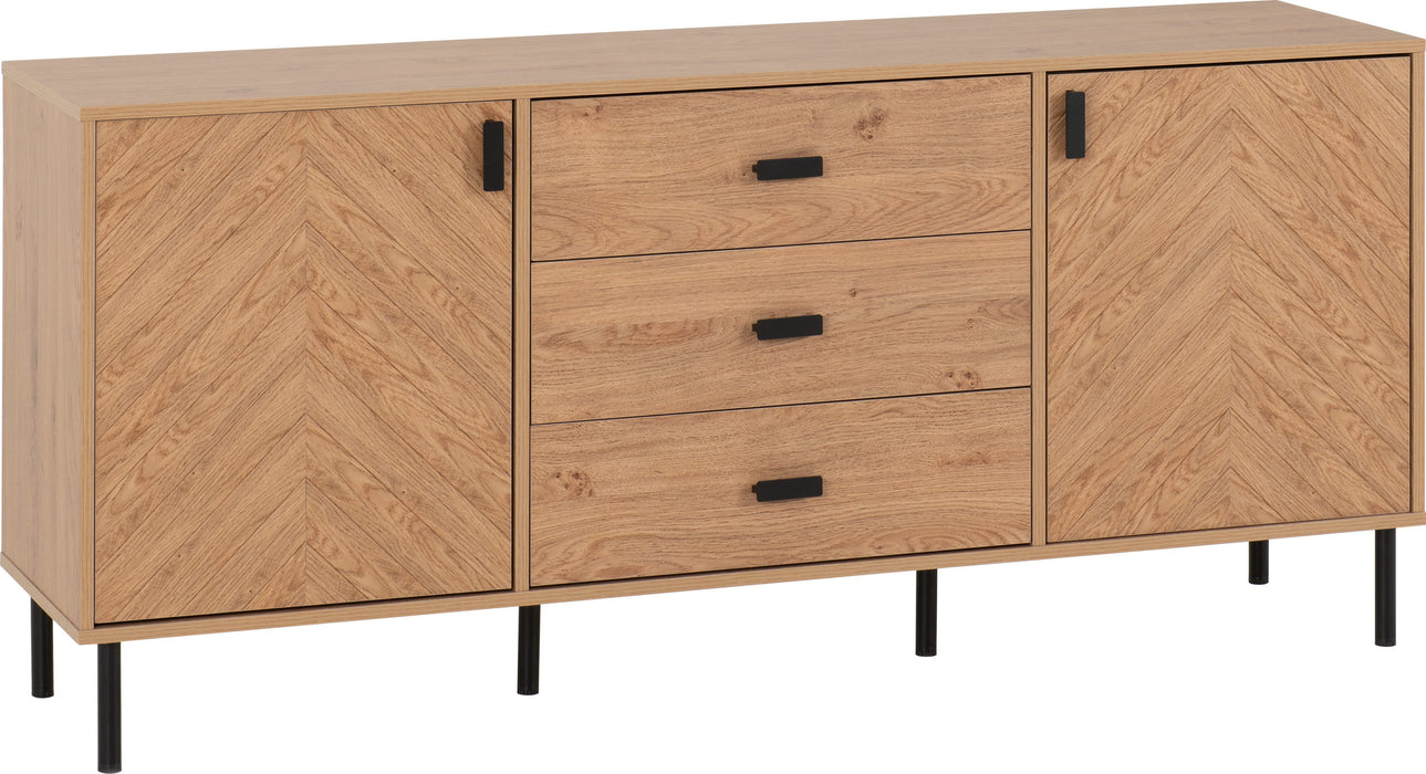 leon 2 door 3 drawer set medium oak effect