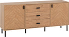 leon 2 door 3 drawer set medium oak effect