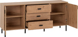 leon 2 door 3 drawer set medium oak effect