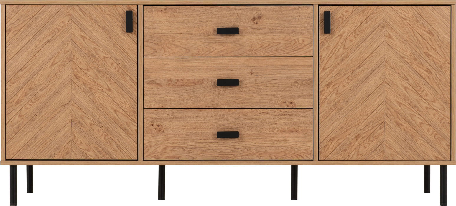 leon 2 door 3 drawer set medium oak effect 