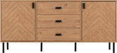 leon 2 door 3 drawer set medium oak effect 