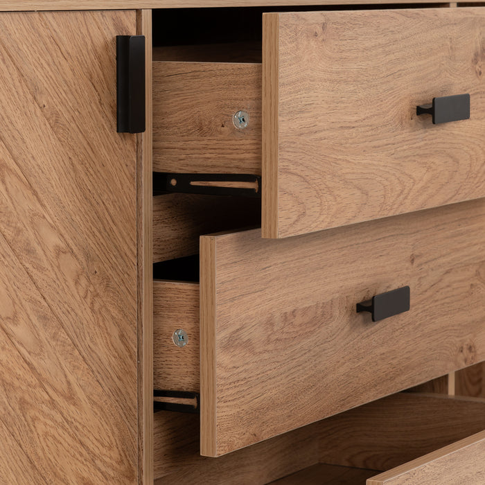 leon 2 door 3 drawer set medium oak effect
