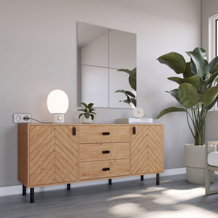 leon 2 door 3 drawer set medium oak effect