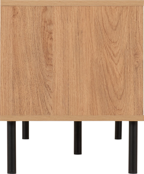 Leon 2 Door TV Unit, Oak Effect Finish