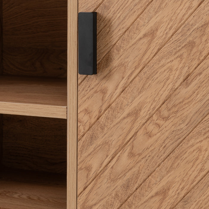 Leon 2 Door TV Unit, Oak Effect Finish