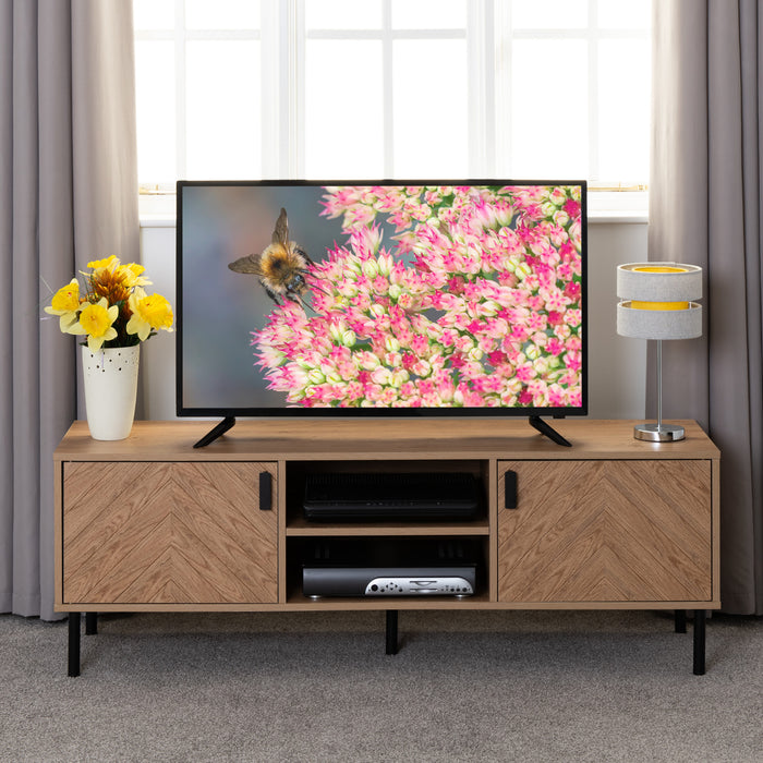 Leon 2 Door TV Unit, Oak Effect Finish