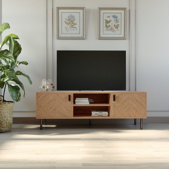 Leon 2 Door TV Unit, Oak Effect Finish