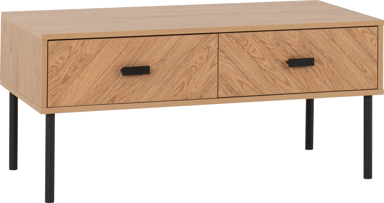 Leon 2 Drawer Coffee Table, Wood