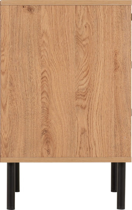 Leon 3 Drawer Bedside Table - Medium Oak