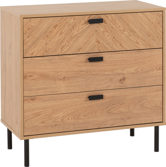 Leon 3 Drawer Chest - Medium Oak