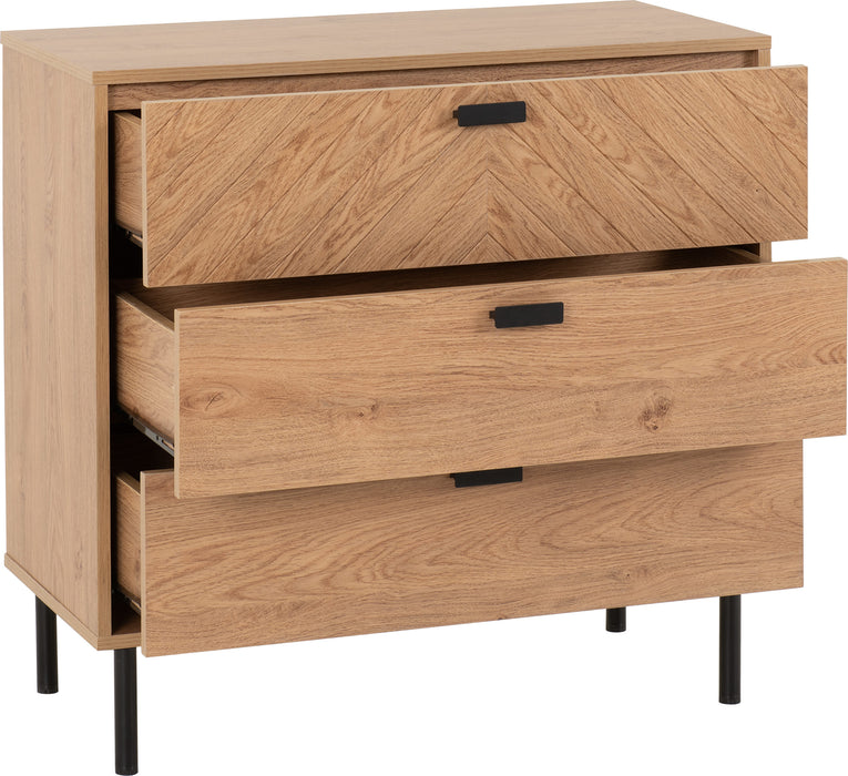 Leon 3 Drawer Chest - Medium Oak