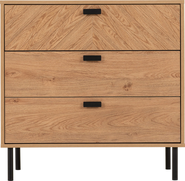 Leon 3 Drawer Chest - Medium Oak