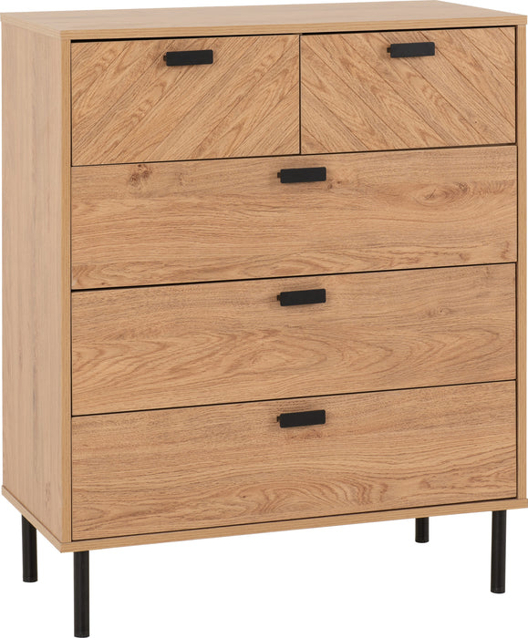 Leon 3 + 2 Drawer Chest - Medium Oak