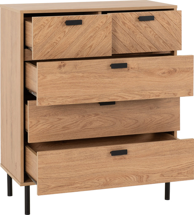 Leon 3 + 2 Drawer Chest - Medium Oak