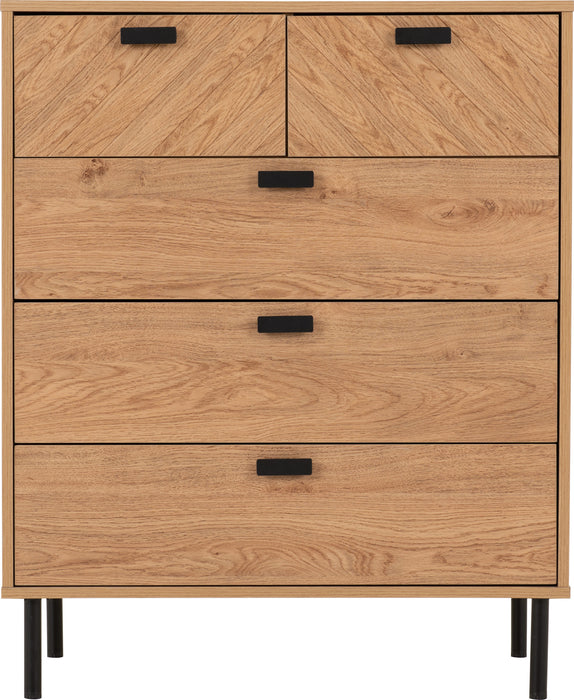Leon 3 + 2 Drawer Chest - Medium Oak