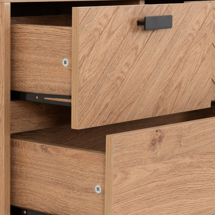 Leon 3 + 2 Drawer Chest - Medium Oak