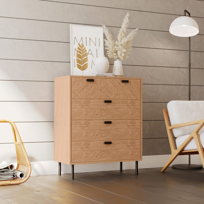 Leon 3 + 2 Drawer Chest - Medium Oak